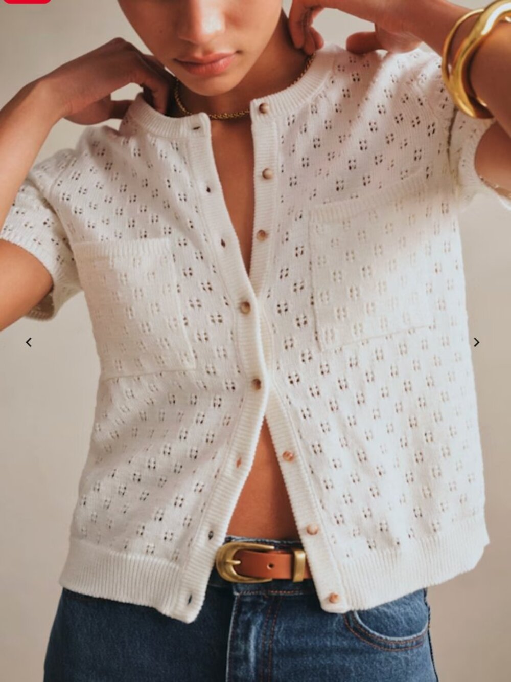 NWT Sezane Nans Cardigan Cream - Picture 2 of 6